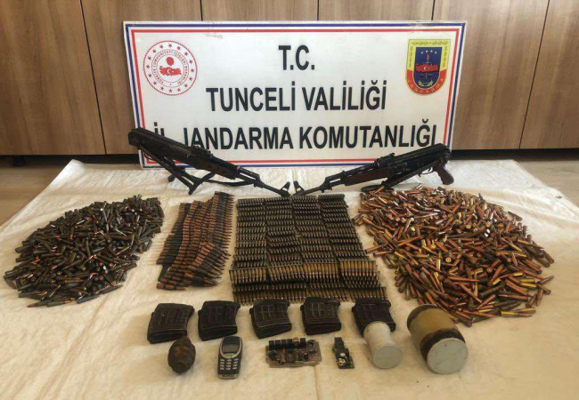 Tunceli'de çok sayıda mühimmat ele geçirildi